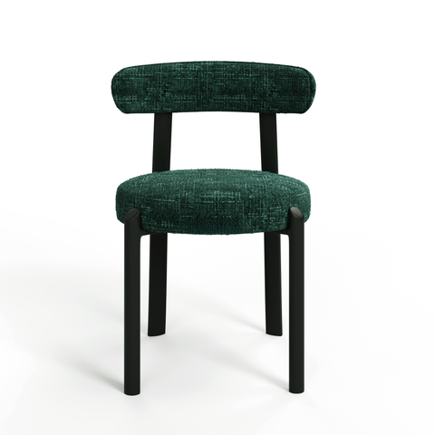 Lot de 2 chaises LINA velours tramé pieds noir