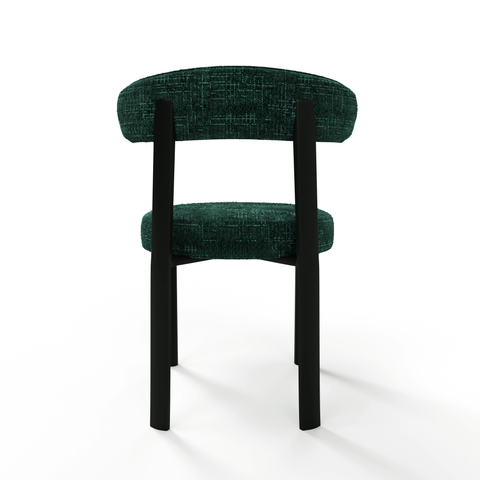 Lot de 2 chaises LINA velours tramé pieds noir