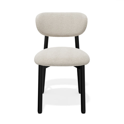 Lot de 2 chaises LUMI tissu bouclette pieds noirs