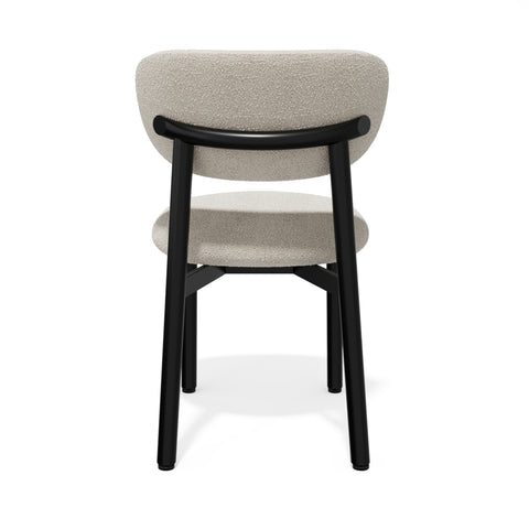 Lot de 2 chaises LUMI tissu bouclette pieds noirs