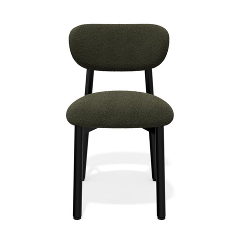 Lot de 2 chaises LUMI tissu bouclette pieds noirs