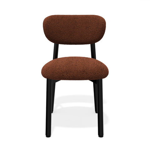 Lot de 2 chaises LUMI tissu bouclette pieds noirs
