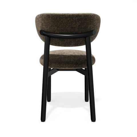 Lot de 2 chaises LUMI velours chenillé pieds noirs