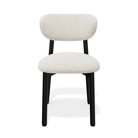 Lot de 2 chaises LUMI velours chenillé pieds noirs