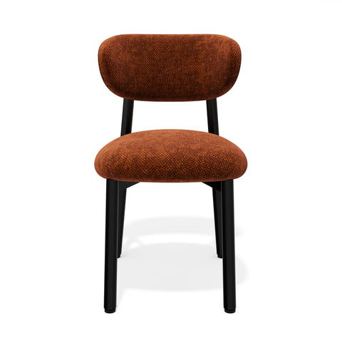 Lot de 2 chaises LUMI velours chenillé pieds noirs