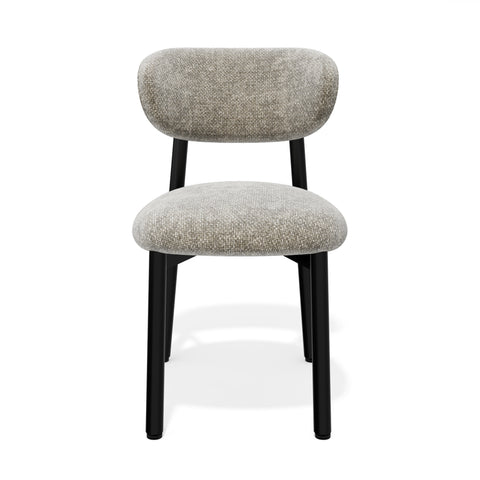 Lot de 2 chaises LUMI velours chenillé pieds noirs