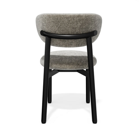 Lot de 2 chaises LUMI velours chenillé pieds noirs