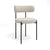 Lot de 2 chaises ADELE tissu bouclette pieds noir