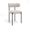 Lot de 2 chaises ADELE tissu bouclette pieds noir