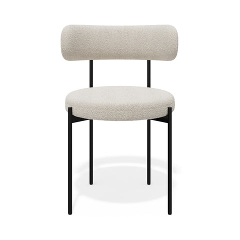 Lot de 2 chaises ADELE tissu bouclette pieds noir
