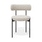 Lot de 2 chaises ADELE tissu bouclette pieds noir