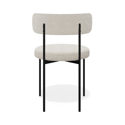 Lot de 2 chaises ADELE tissu bouclette pieds noir