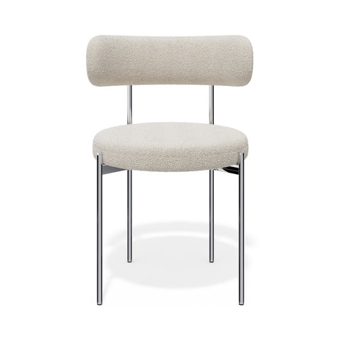 Lot de 2 chaises ADELE tissu bouclette pieds chrome