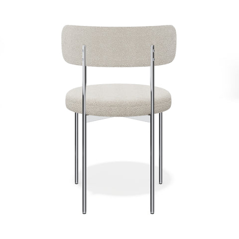 Lot de 2 chaises ADELE tissu bouclette pieds chrome
