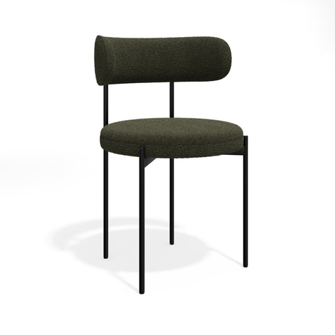 Lot de 2 chaises ADELE tissu bouclette pieds noir
