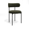 Lot de 2 chaises ADELE tissu bouclette pieds noir