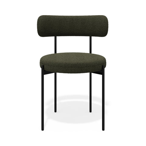 Lot de 2 chaises ADELE tissu bouclette pieds noir