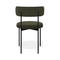 Lot de 2 chaises ADELE tissu bouclette pieds noir