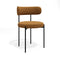 Lot de 2 chaises ADELE tissu bouclette pieds noir