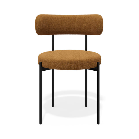 Lot de 2 chaises ADELE tissu bouclette pieds noir