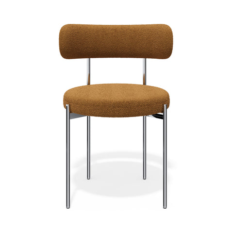 Lot de 2 chaises ADELE tissu bouclette pieds chrome