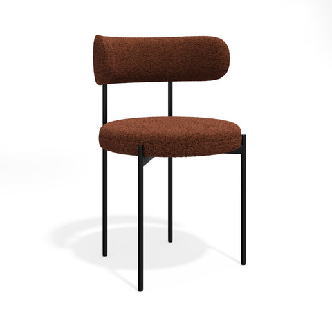 Lot de 2 chaises ADELE tissu bouclette pieds noir