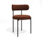Lot de 2 chaises ADELE tissu bouclette pieds noir