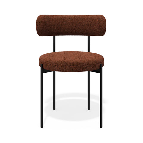 Lot de 2 chaises ADELE tissu bouclette pieds noir