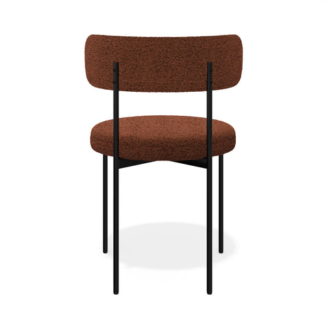 Lot de 2 chaises ADELE tissu bouclette pieds noir