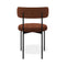 Lot de 2 chaises ADELE tissu bouclette pieds noir