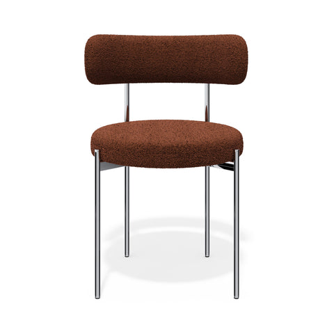 Lot de 2 chaises ADELE tissu bouclette pieds chrome