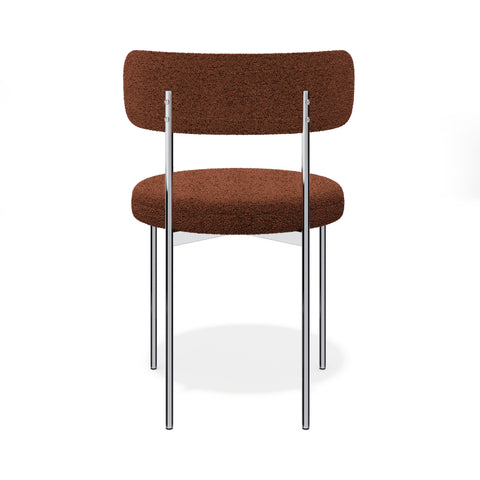 Lot de 2 chaises ADELE tissu bouclette pieds chrome