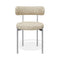 Lot de 2 chaises ADELE tissu tramé à motifs pieds chrome