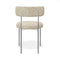 Lot de 2 chaises ADELE tissu tramé à motifs pieds chrome