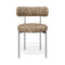 Lot de 2 chaises ADELE tissu tramé à motifs pieds chrome
