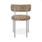 Lot de 2 chaises ADELE tissu tramé à motifs pieds chrome