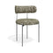 Lot de 2 chaises ADELE tissu tramé à motifs pieds chrome