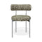 Lot de 2 chaises ADELE tissu tramé à motifs pieds chrome