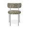 Lot de 2 chaises ADELE tissu tramé à motifs pieds chrome