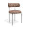 Lot de 2 chaises ADELE tissu tramé à motifs pieds chrome