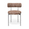 Lot de 2 chaises ADELE tissu tramé à motifs pieds chrome