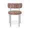 Lot de 2 chaises ADELE tissu tramé à motifs pieds chrome