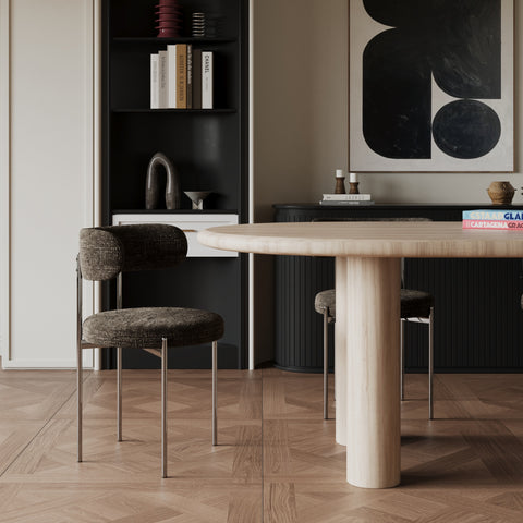 Lot de 2 chaises ADELE velours tramé pieds chrome