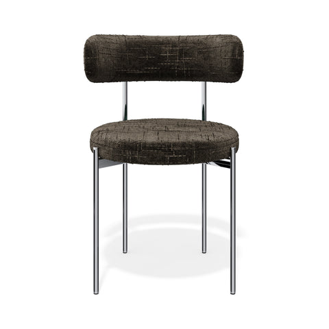 Lot de 2 chaises ADELE velours tramé pieds chrome