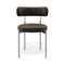 Lot de 2 chaises ADELE velours tramé pieds chrome