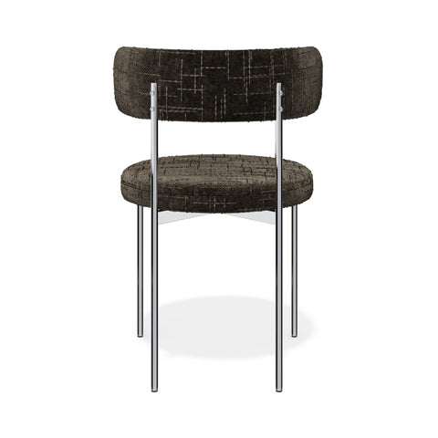 Lot de 2 chaises ADELE velours tramé pieds chrome