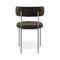 Lot de 2 chaises ADELE velours tramé pieds chrome