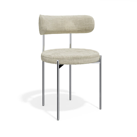 Lot de 2 chaises ADELE velours tramé pieds chrome