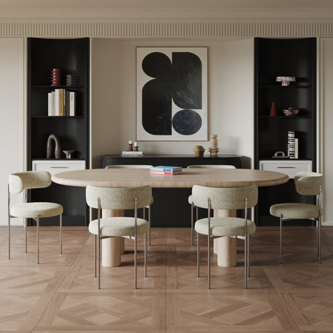 Lot de 2 chaises ADELE velours tramé pieds chrome