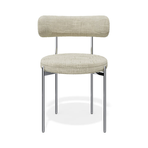 Lot de 2 chaises ADELE velours tramé pieds chrome
